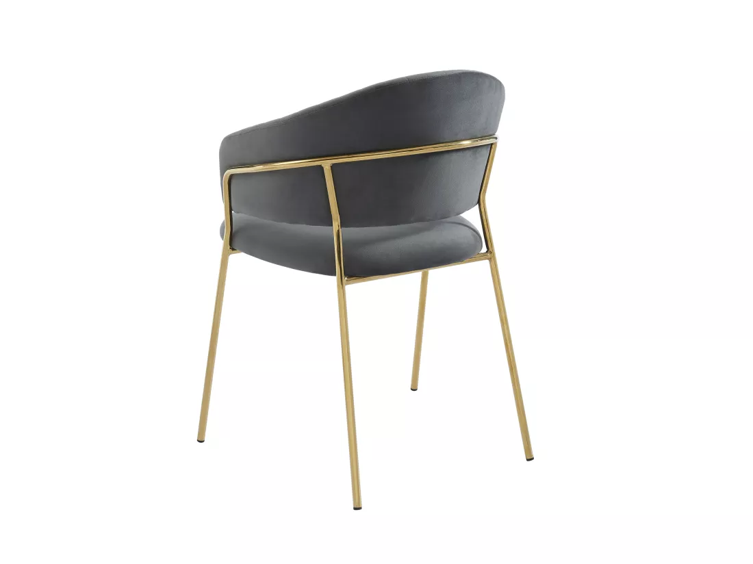 Lot de 2 chaises en velours et métal doré - Gris - MADOLIA de Pascal MORABITO