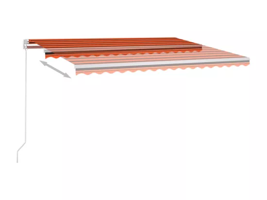 Auvent automatique avec capteur de vent LED 4x3 m Orange marron