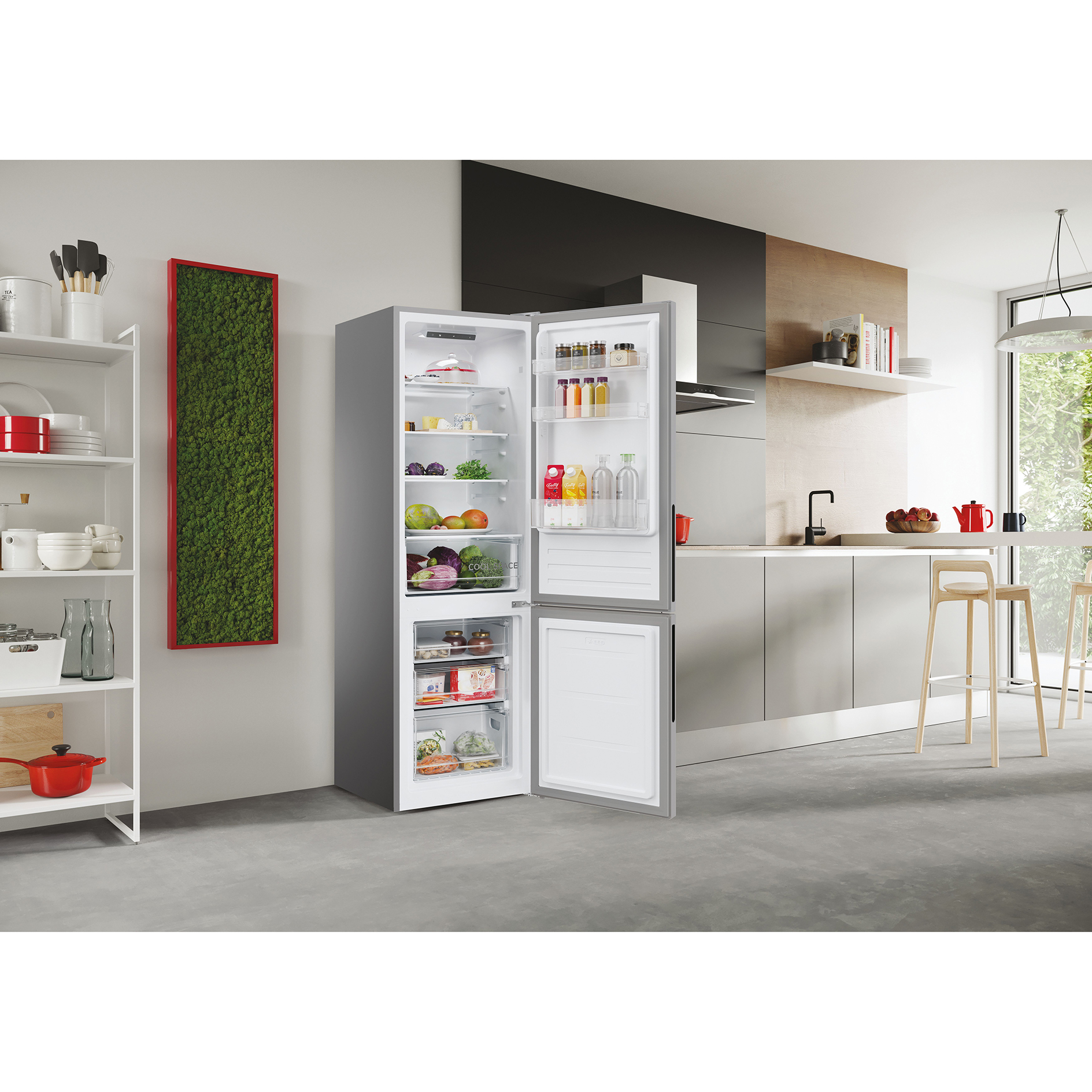 HOOVER Kühl- & Gefrierkombination HOCT3L517ES2 - silber - E