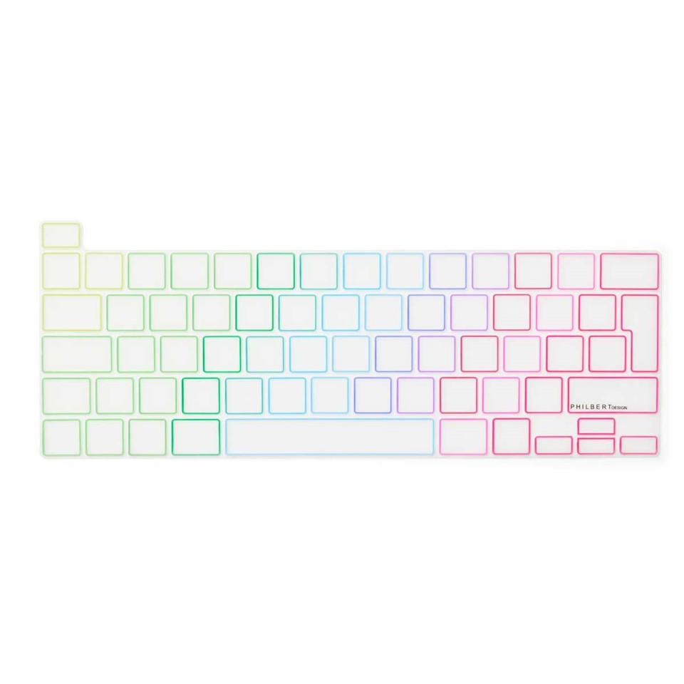 Philbert - Keyboard cover Europe -MacBook Pro 13” M1-M2 2020/2022 and 16” 2019 Transparent/Rainbow