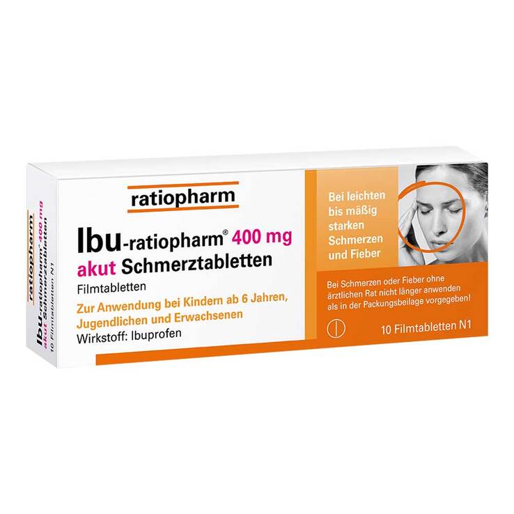 IBU-ratiopharm® 400 mg akut Schmerztabletten, 10 St