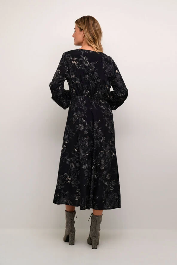 Cream CRLova Dress Black and white abstract flowe