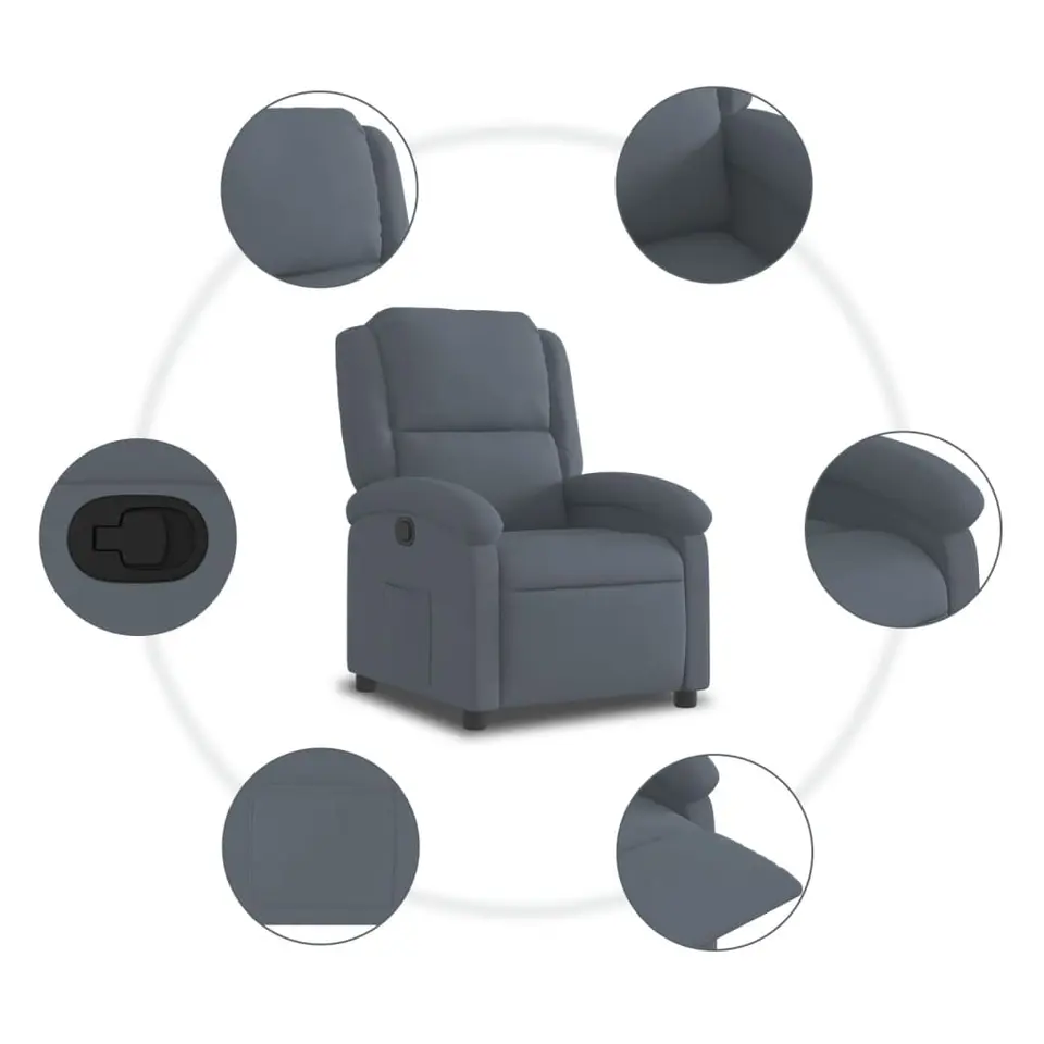 vidaXL - Fauteuil - Grijs - Fluweel