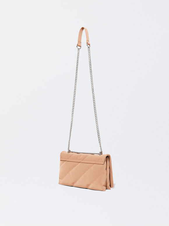 Bolsa de ombro com corrente - Camel