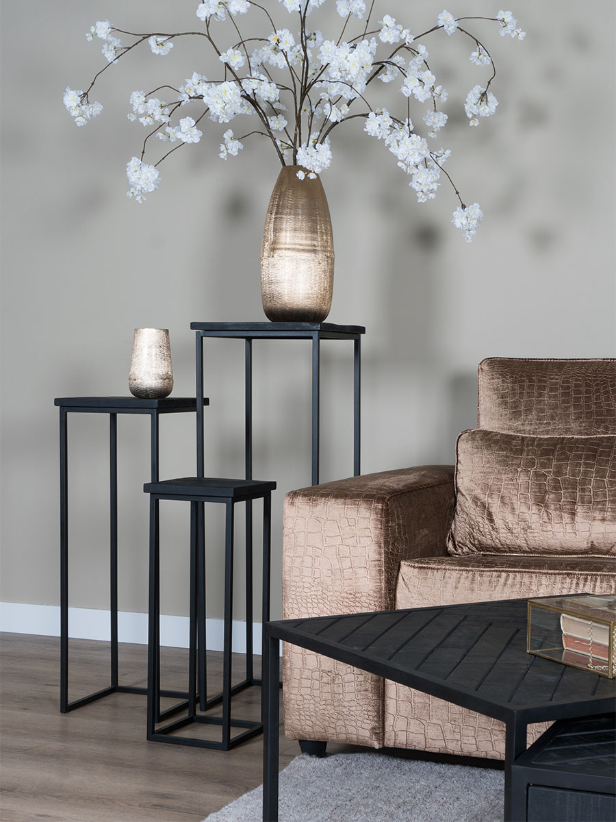 Plantentafels Sam Vierkant - Set van 3 - Bruin Mangohout