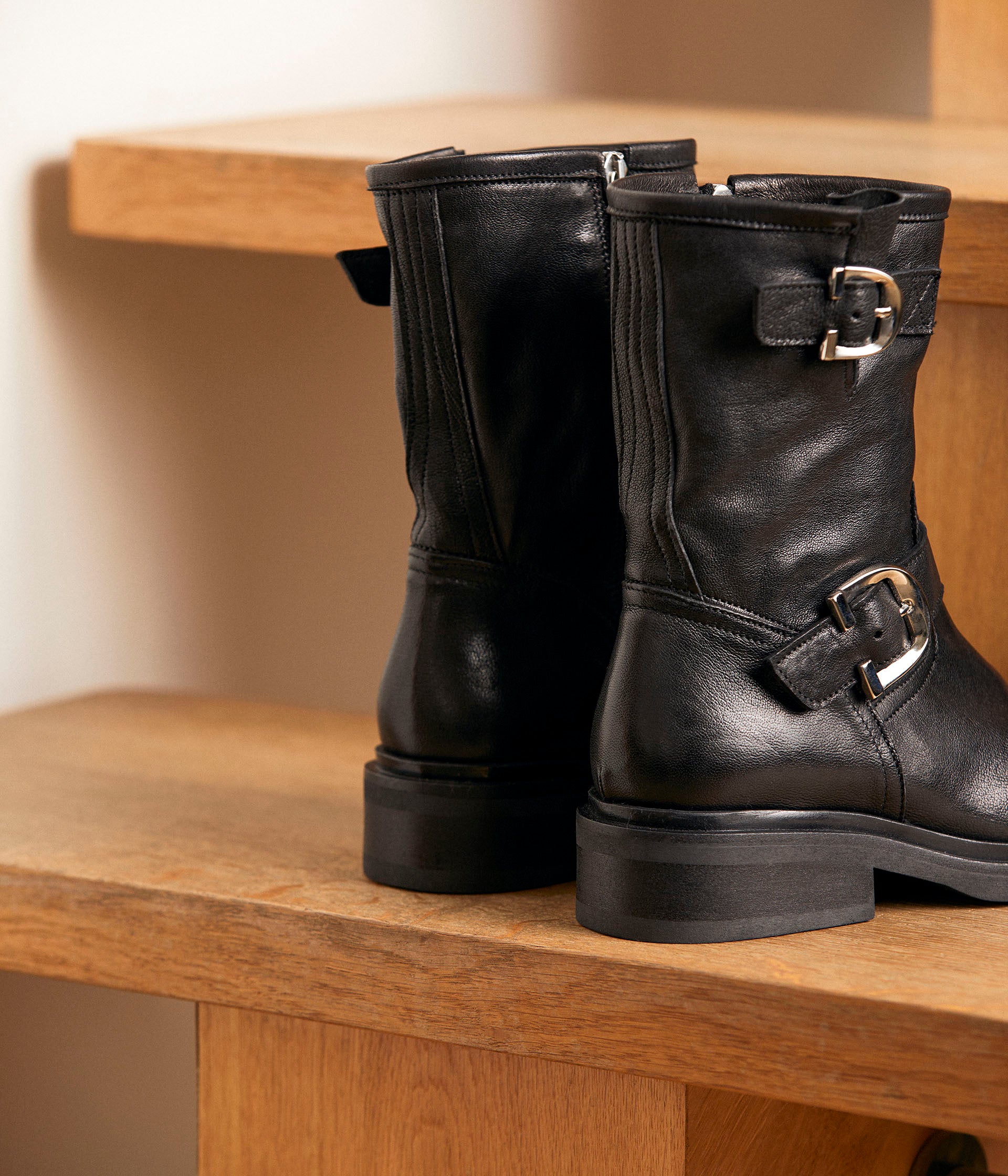 Botttines cuir noir Patty
