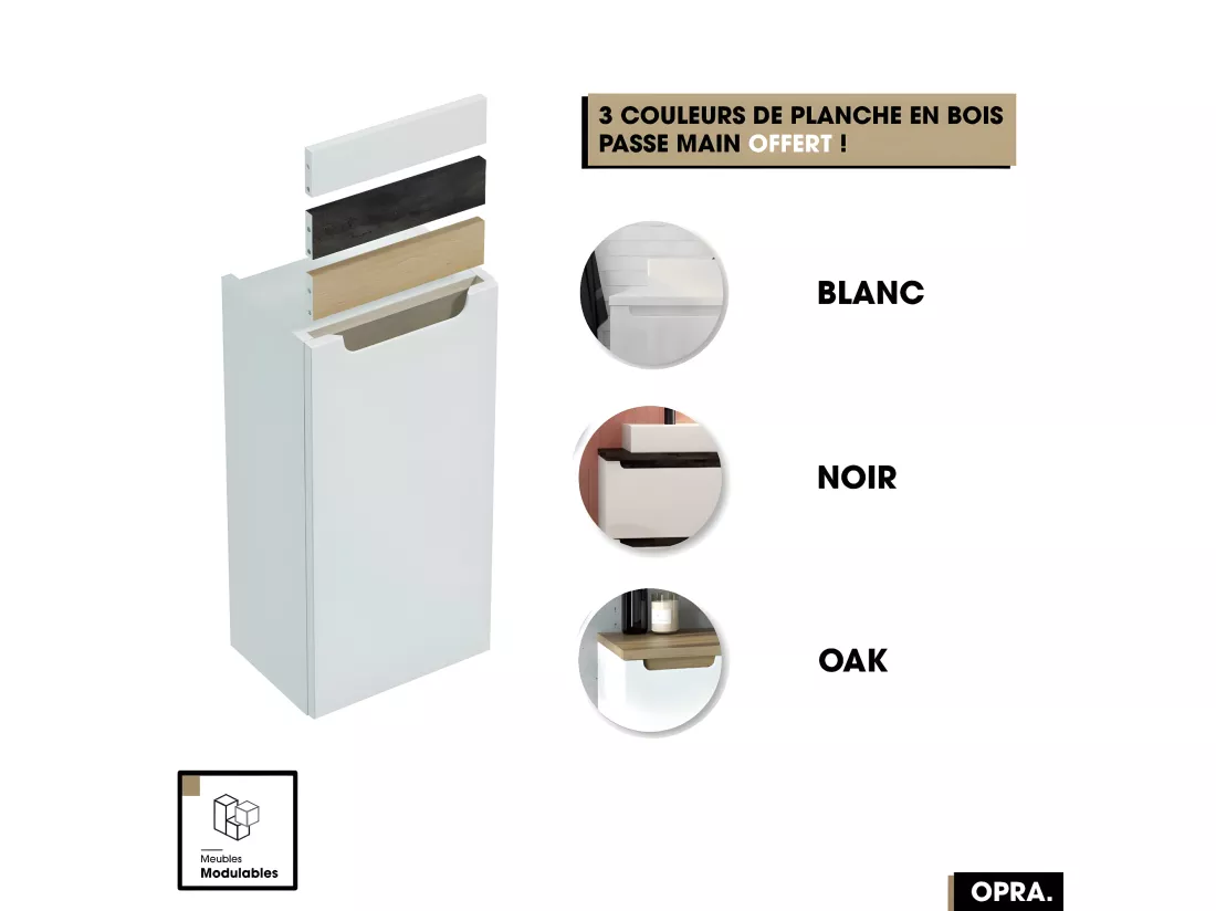 Meuble sous vasque | OPRA | Blanc | 80 × 60 × 45 cm