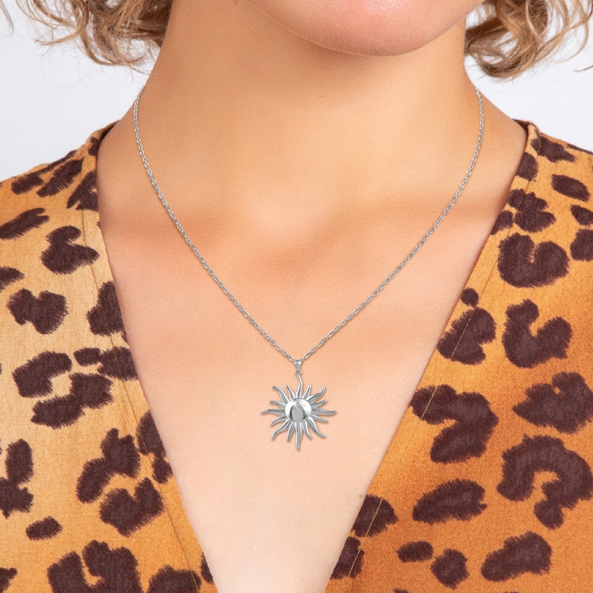 Collier soleil SC Crystal orné d'un véritable diamant blanc