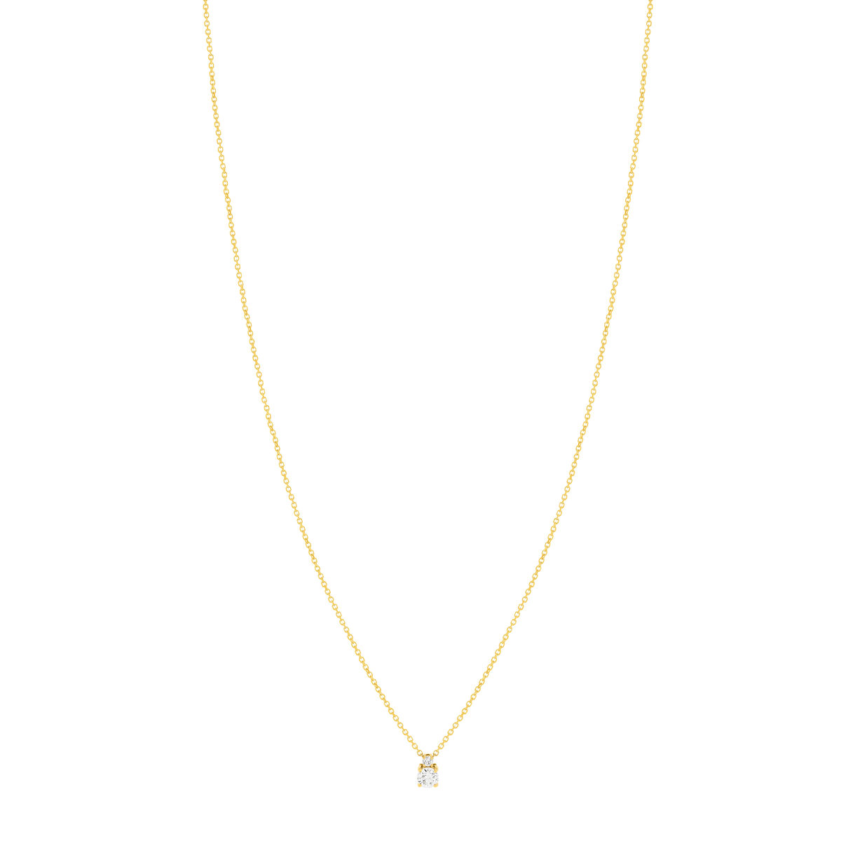 Collier or jaune 750 diamants synthétiques 0.34 carat