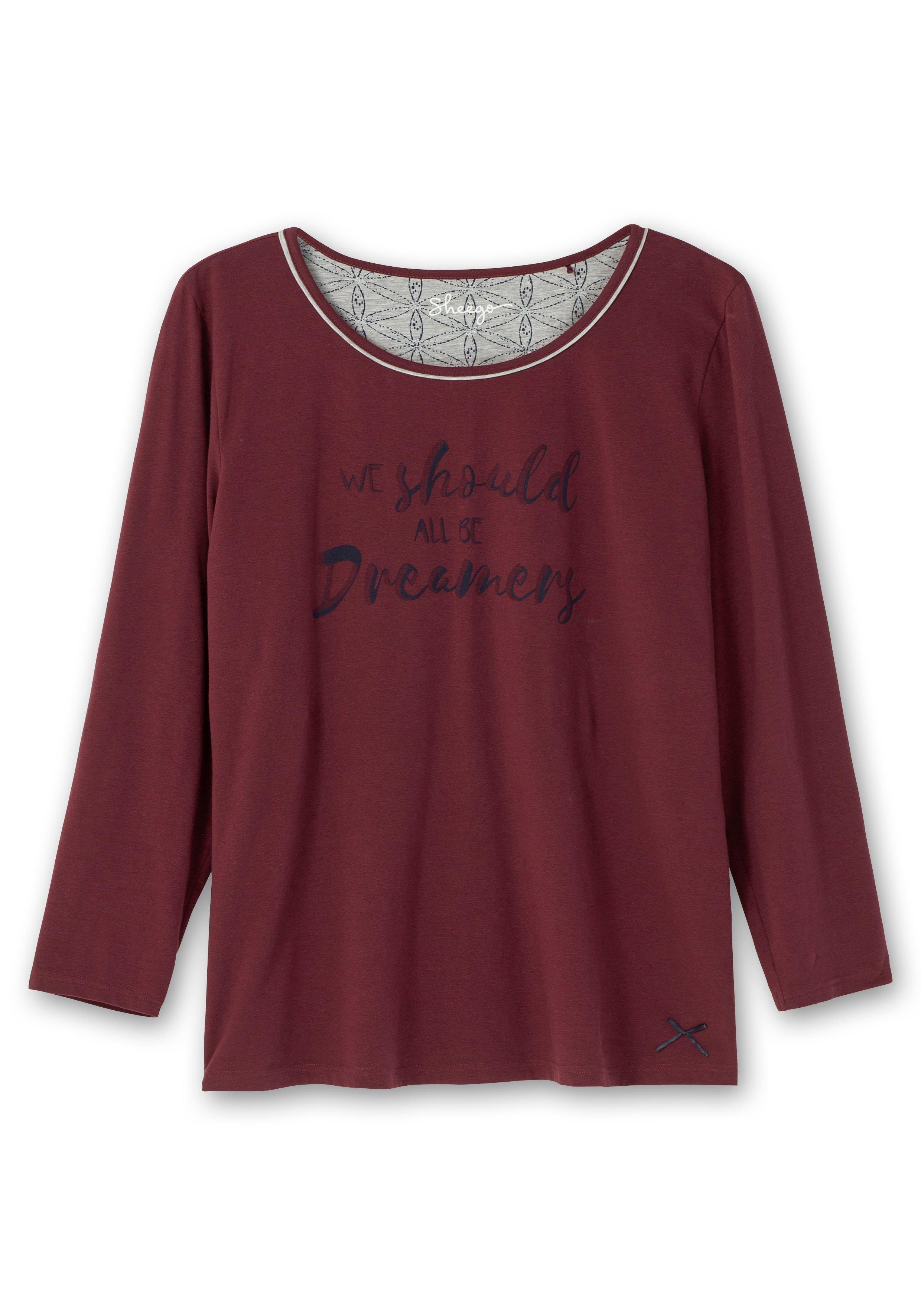 Schlafshirt mit Langarm und Fronprint