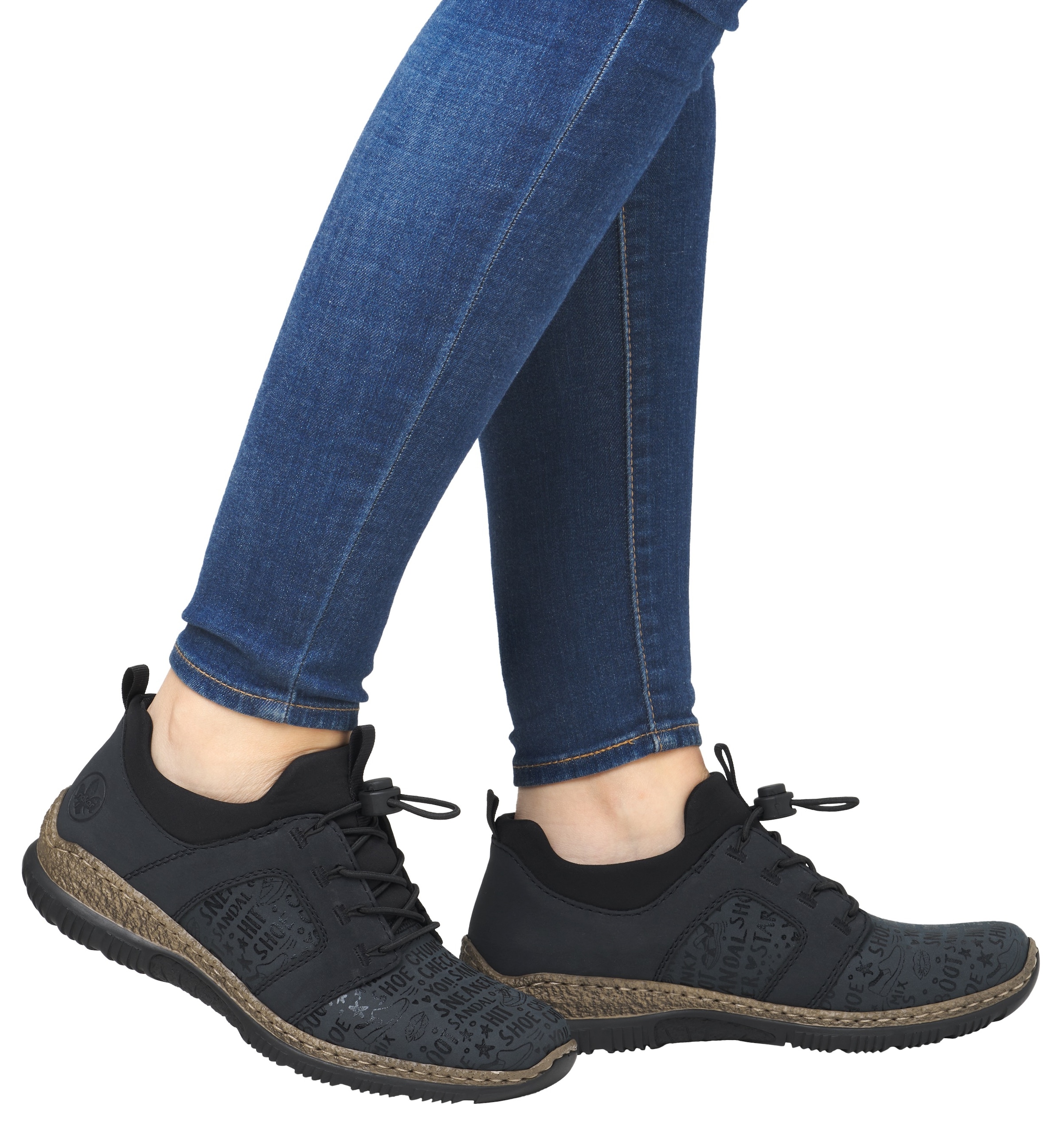 Rieker Slip-On Sneaker  , Schlupfschuh, Freizeitschuh, Halbschuh mit praktischen Anziehlaschen