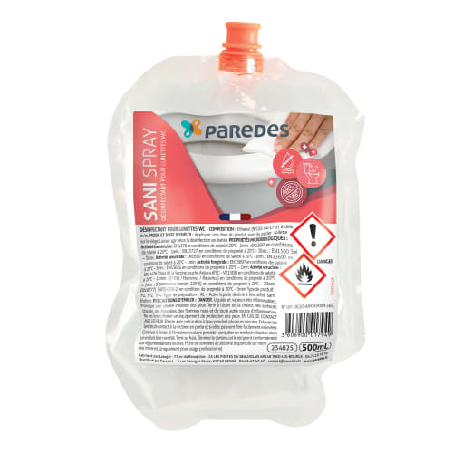 Désinfectant pour lunettes WC Paredes SANI SPRAY recharge de  500ml