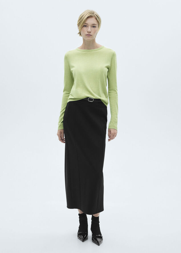 MANGO Fine-knit round-neck sweater Turquoise - aqua