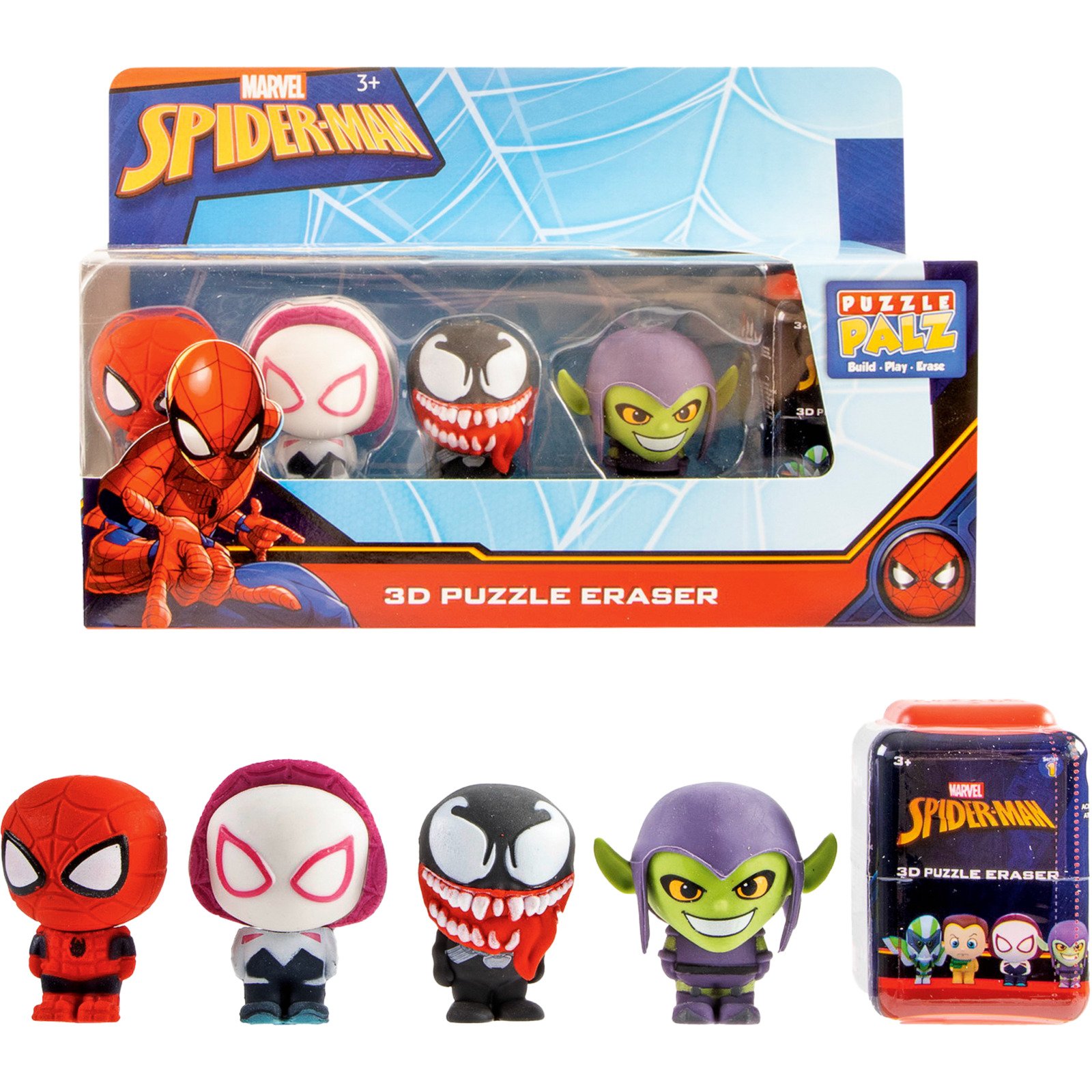Puzzle Palz Spider-Man 3D Puzzle Radiergummi Set, 5 Stück