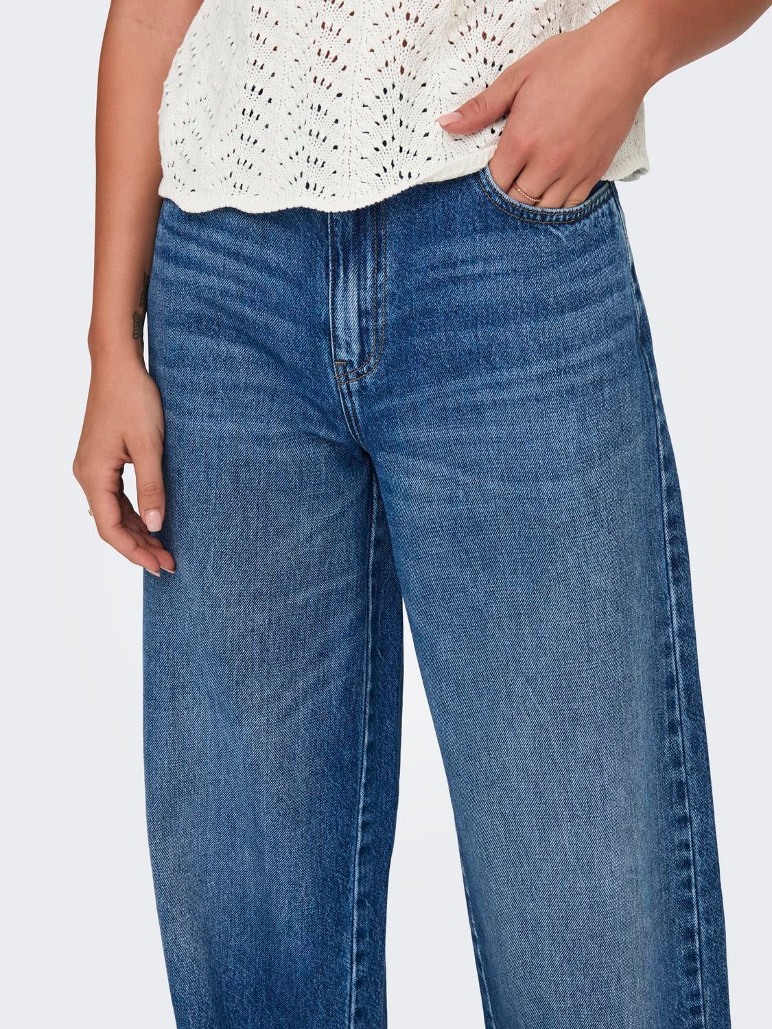 JDYCARINA Hohe Taille Skinny Fit Jeans Medium Blue Denim