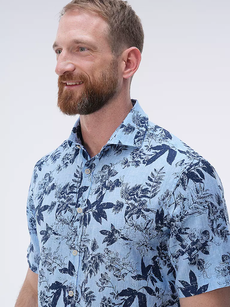 BRAX Leinenhemd HARDY hellblau