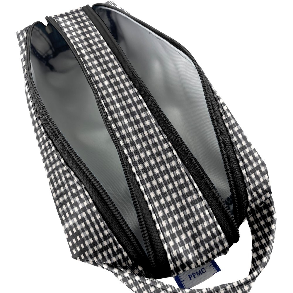 Trousse Double Compartiment Vichy Noir