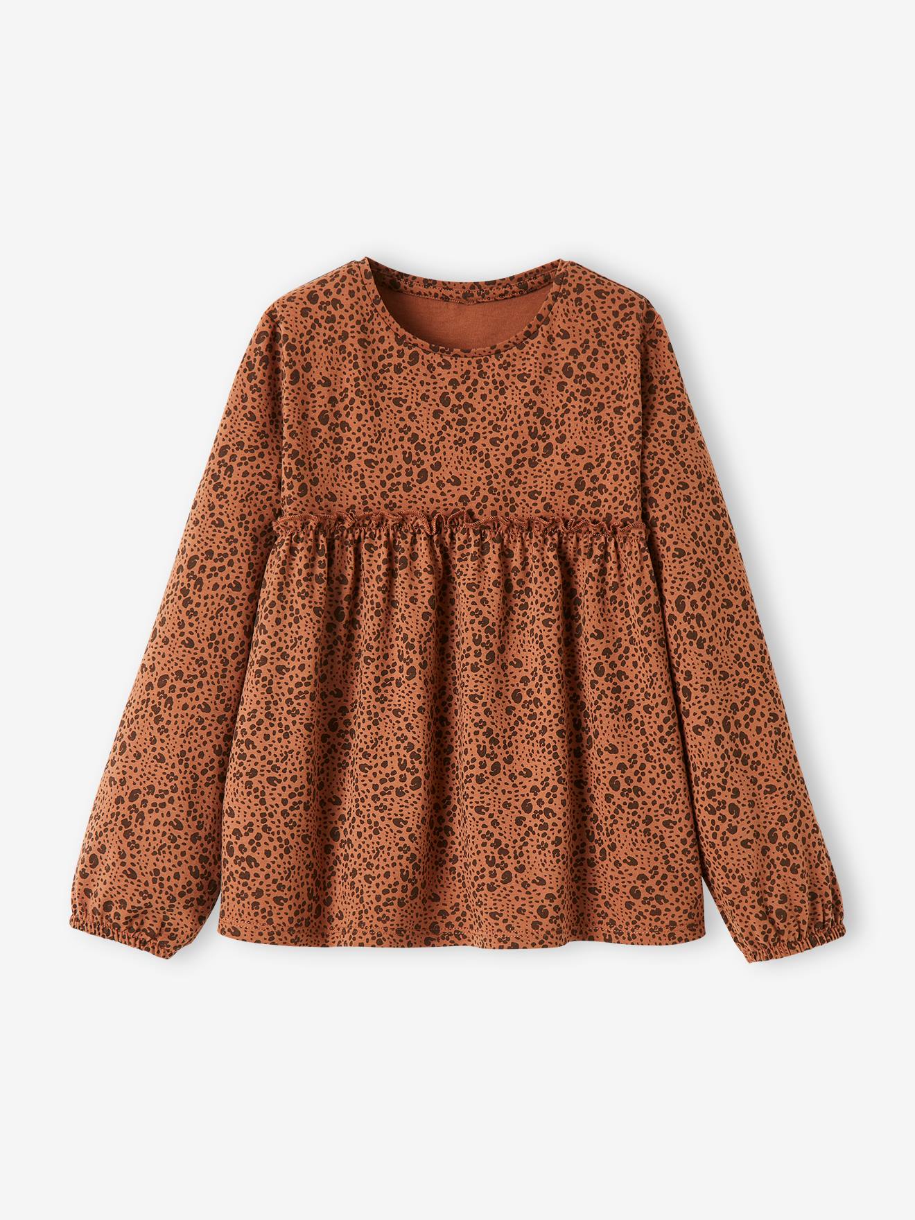 Blusa estampada, camiseta, maquiagem rosa para garota