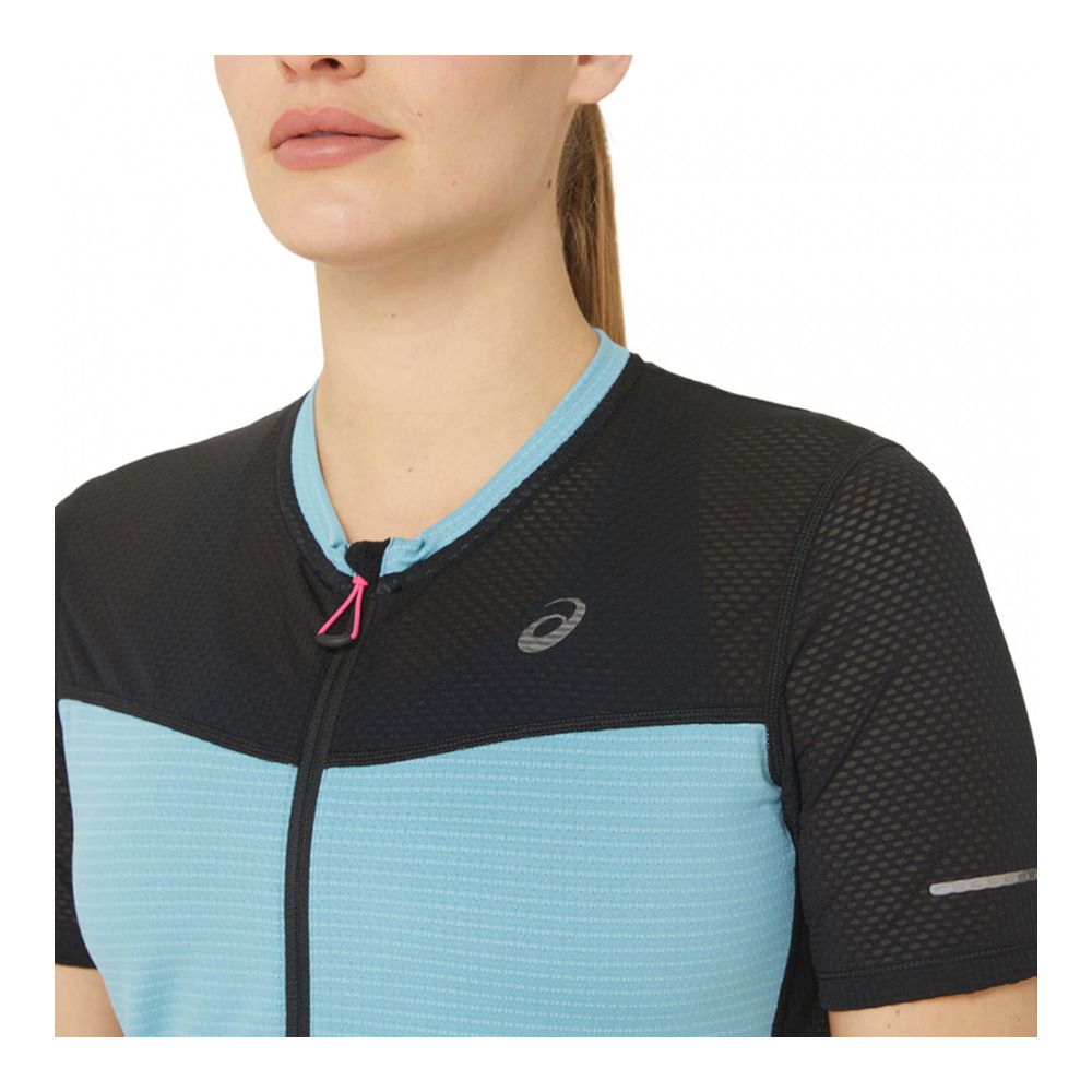 Asics FUJITRAIL - Maillot Femme performance black/gris blue