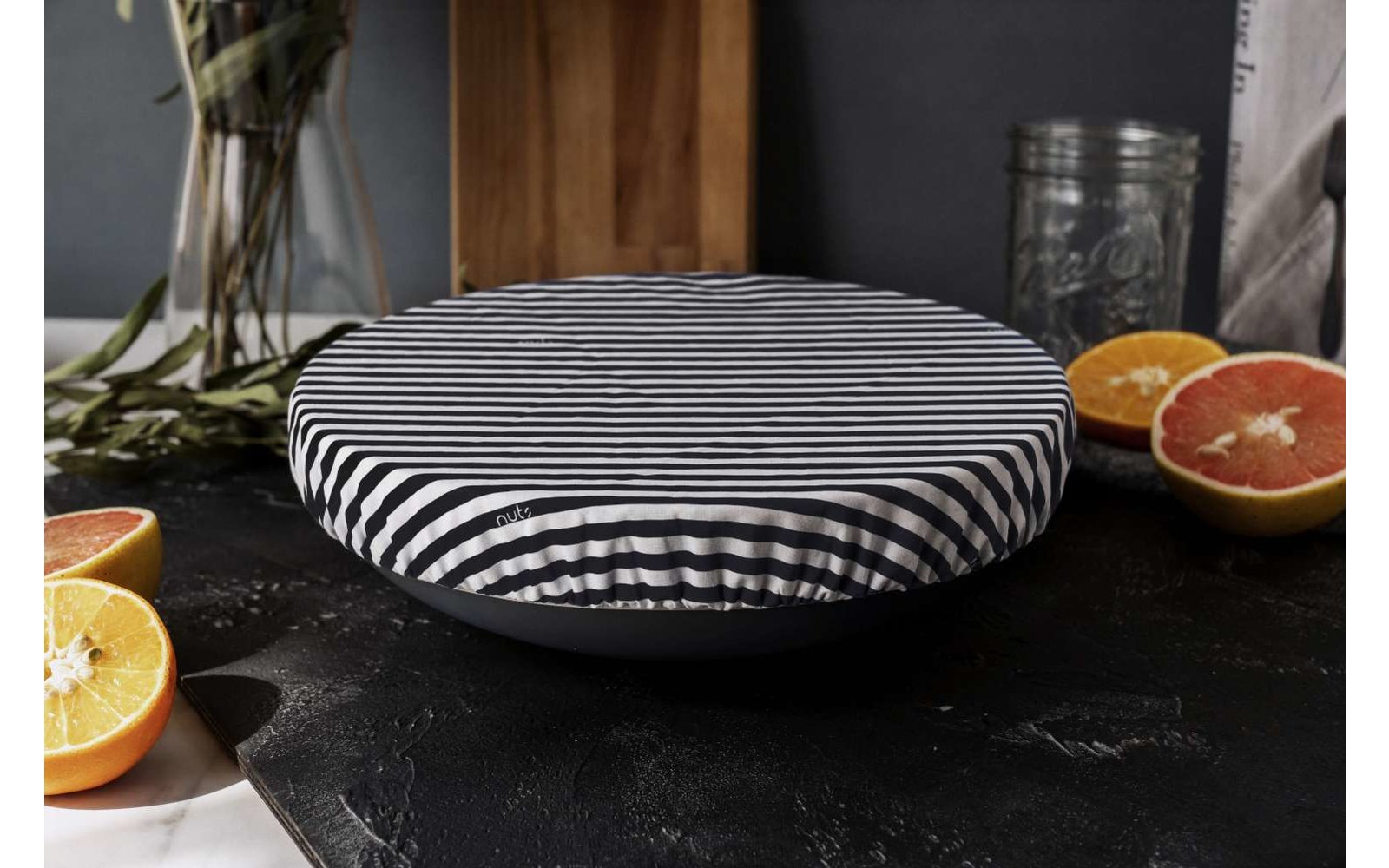 Nuts Innovations Schüsselabdeckung Textil XL Streifen und Punkte