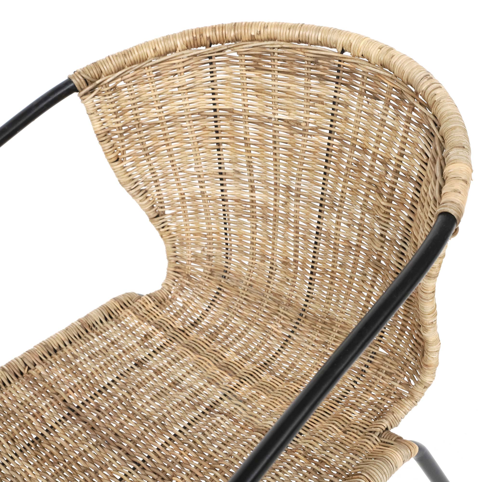 Rattan-Stuhl 'Bender', natur, schwarz, B 48 cm, L 56 cm, H 70 cm von fischer's lagerhaus
