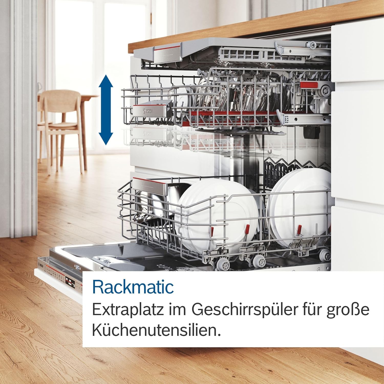 Bosch SMD6ECX12E, Serie 6, Smarter Geschirrspüler Vollintegriert 60 cm, Besteckschublade, Spülmaschine Made in Germany, besonders Leise, Extra Trocknung, starke Reinigung, Rackmatic, Programmassistent