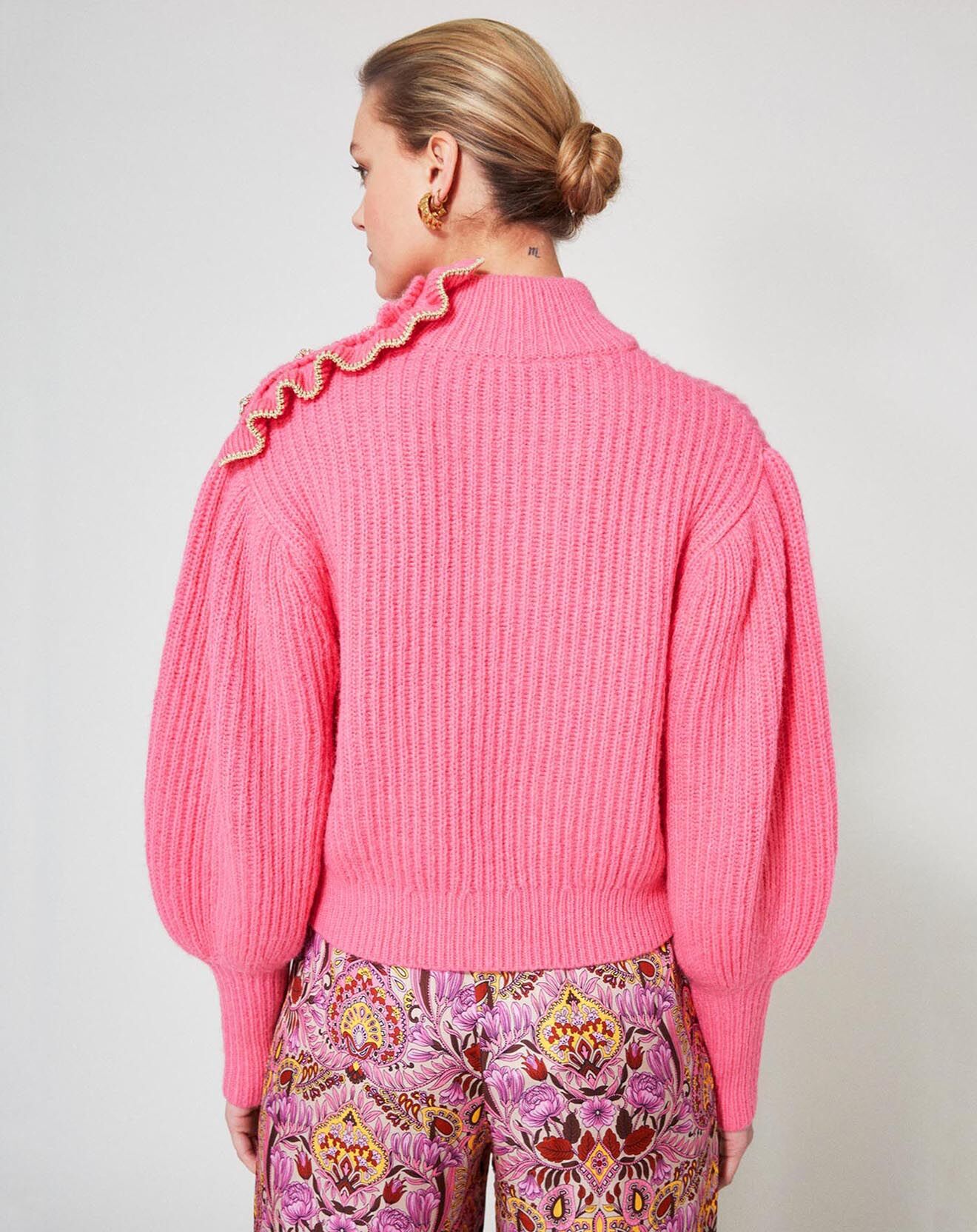 Manoush Pull Froufrou rose
