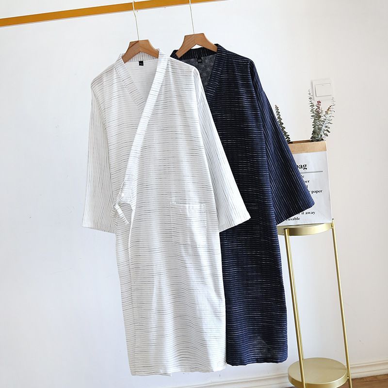 Somnus - Jacquard kimono badjas met 3/4 mouwen