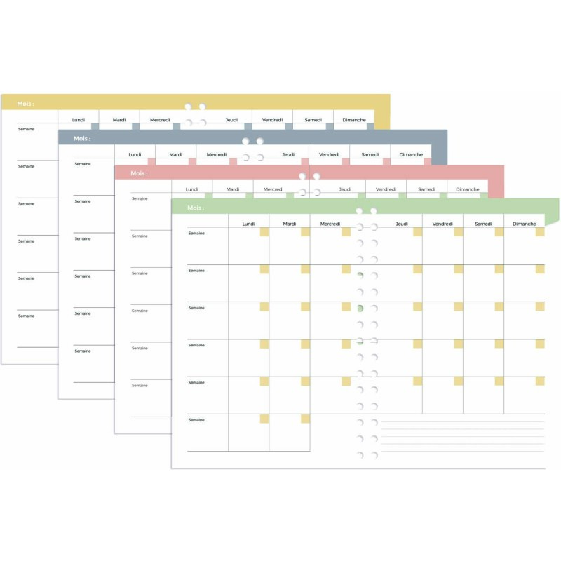 Quo Vadis - Agenda perpétuel - Spiralé - Semainier Horizontal - Français - Eterny - Multicolore - Perpétuel - 15x21 cm