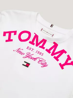 Camiseta de modelagem relaxada com logo grande