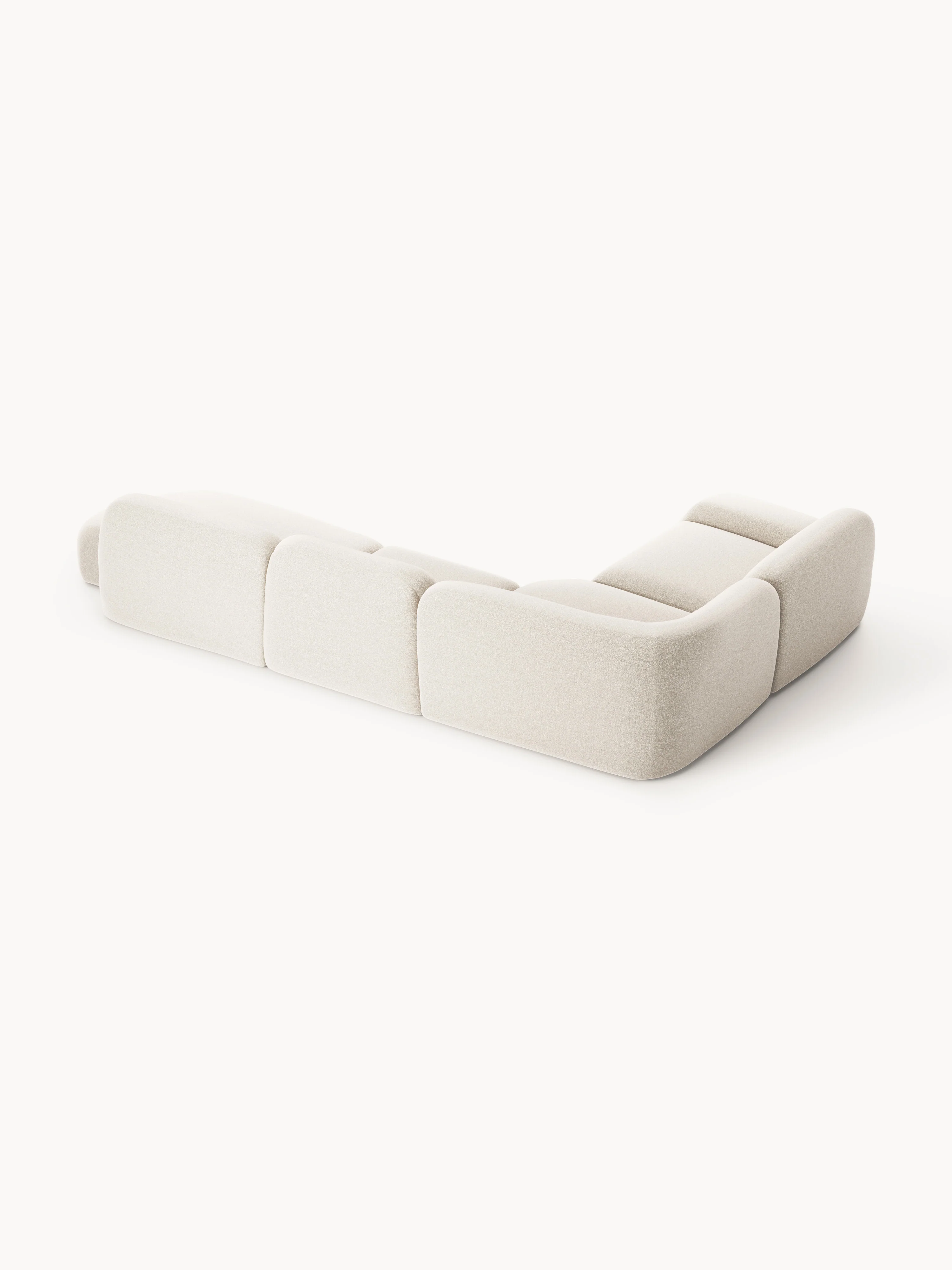 Modulaire bouclé XL hoekbank Wolke met chaise longue