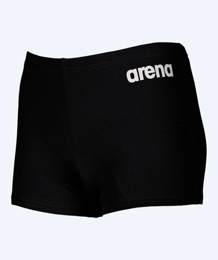 Arena firkantede badebukser til drenge - Solid - Sort