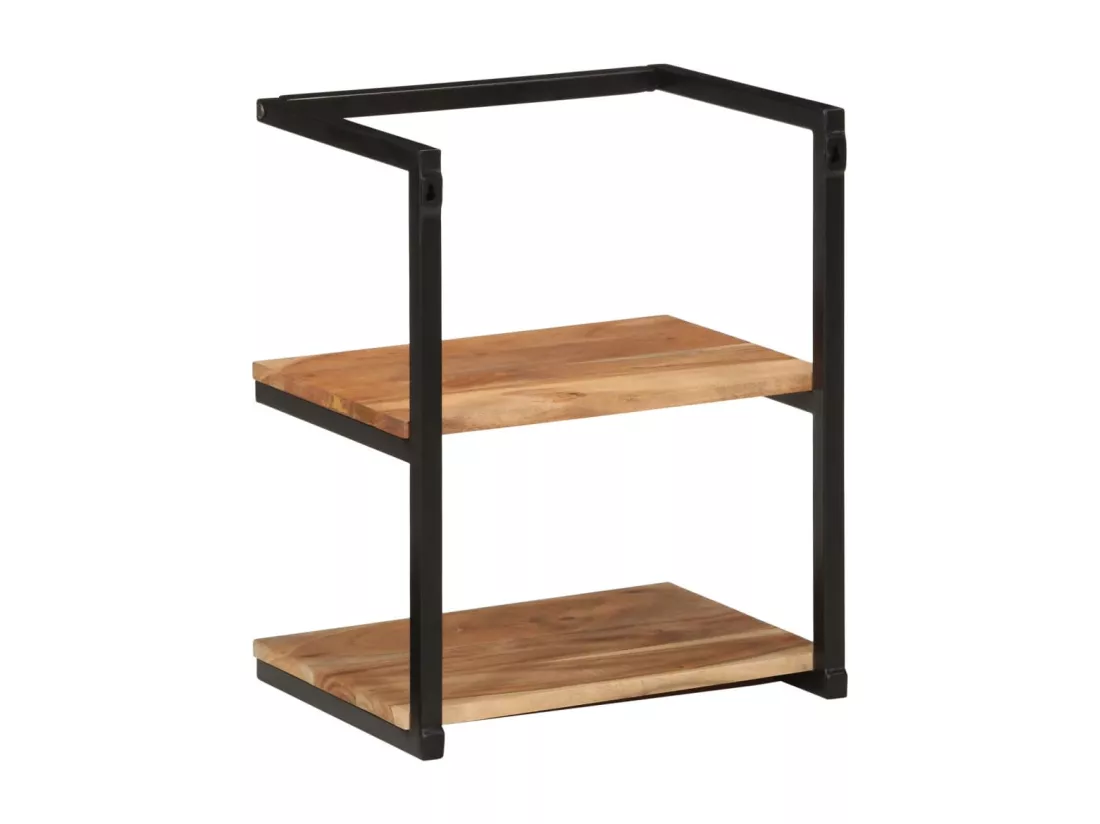 Étagère murale 40x30x50 cm bois massif d'acacia et fer