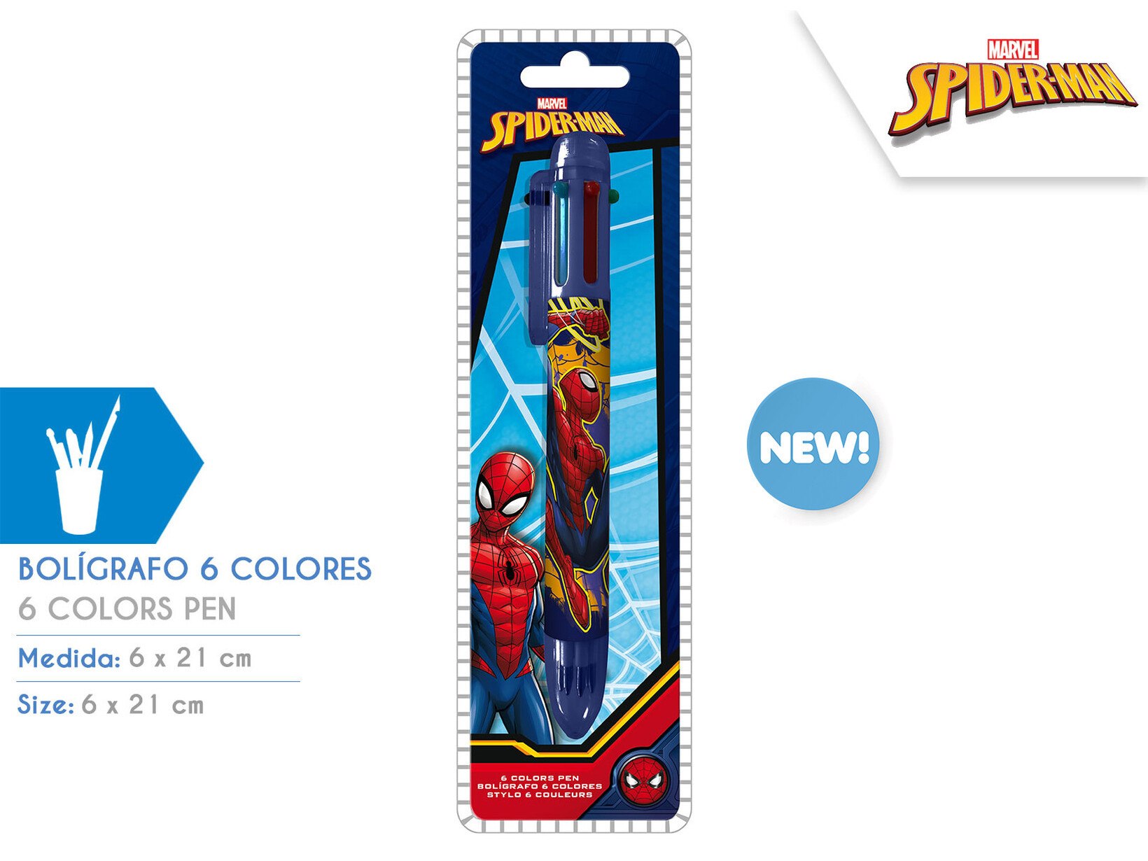 CANETA MULTICOLOR SPIDER-MAN