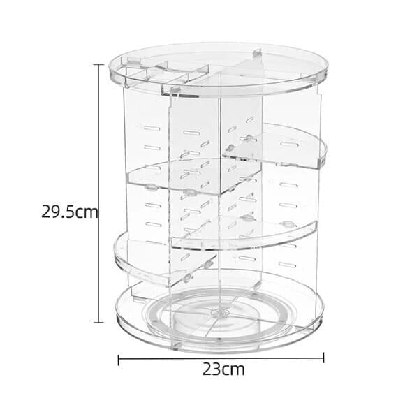 Roterbar gennemsigtig make-up stander 29,5x23cm