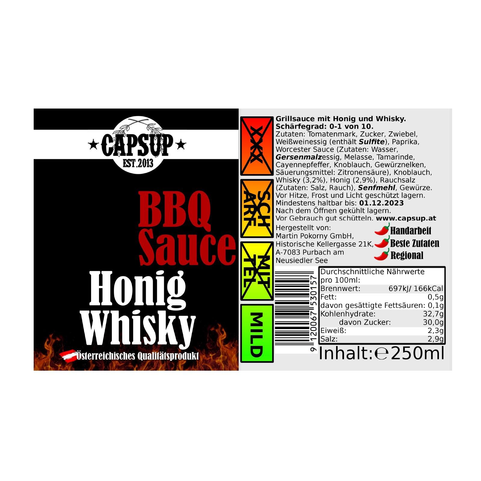 Capsup BBQ Sauce Honig Whisky