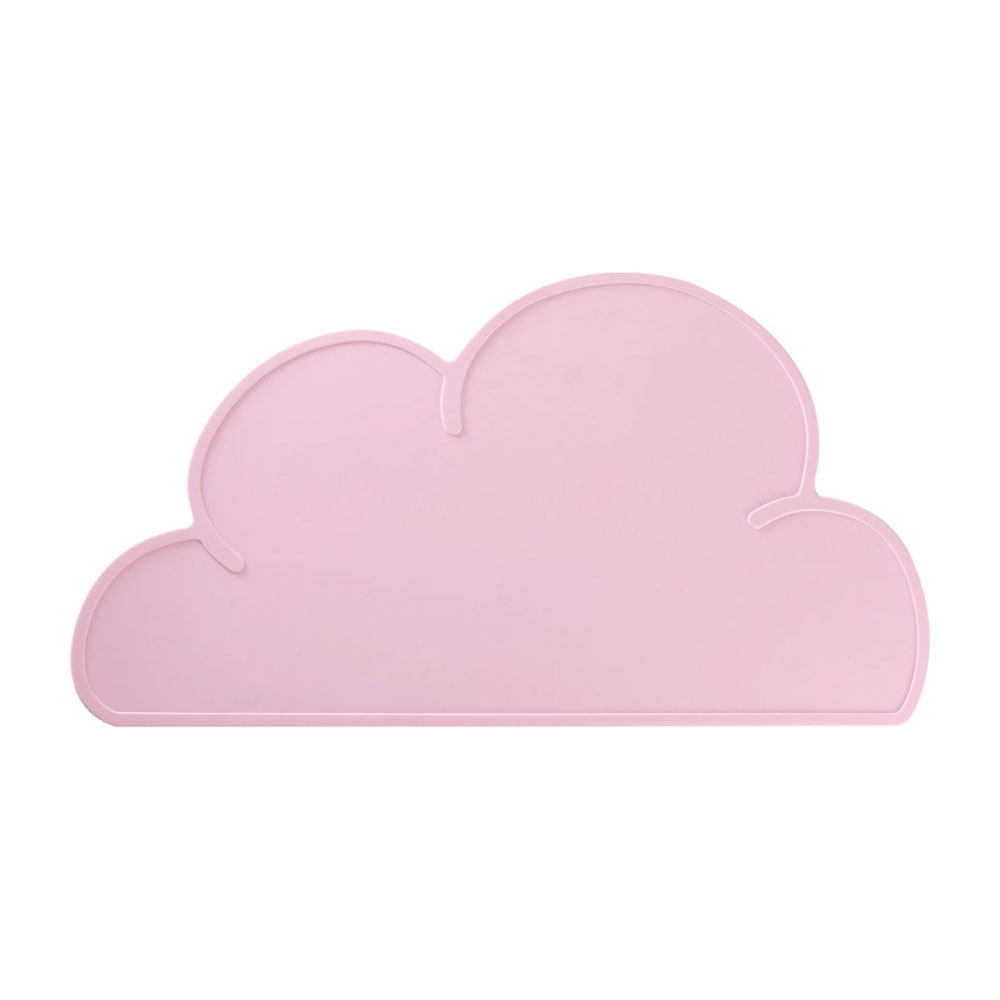 (480x270x21mm) Rutschfeste Kinder Silikon Tischunterlage Platzdeckchen Untersetzer Abwaschbar im Wolken Design - Rosa