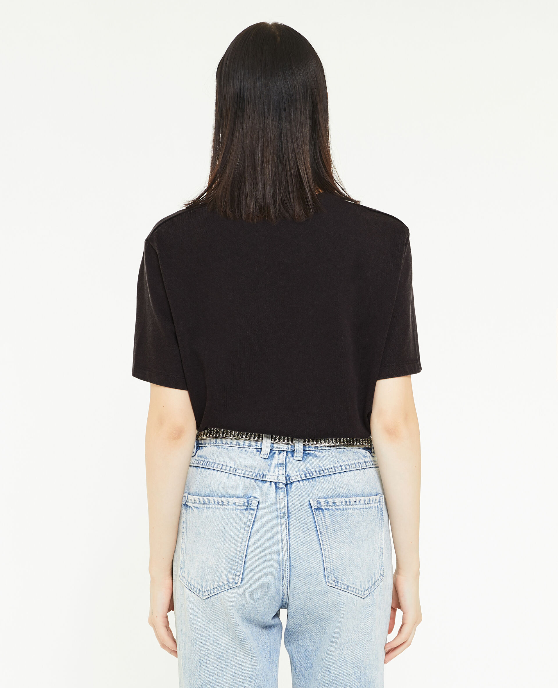 T-shirt à effet délavé - Gris foncé