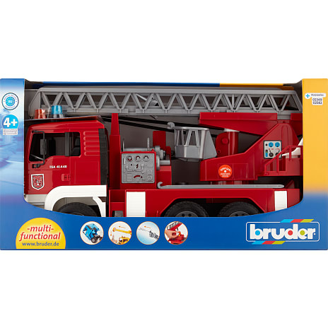 Bruder Brandbil med stige, pumpe, lys og lyd