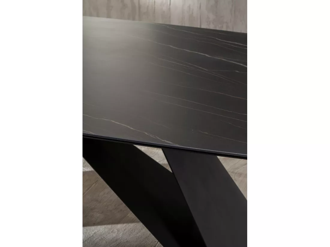 Thanos Table Fixe (220 x 110 cm) en Céramique Noire
