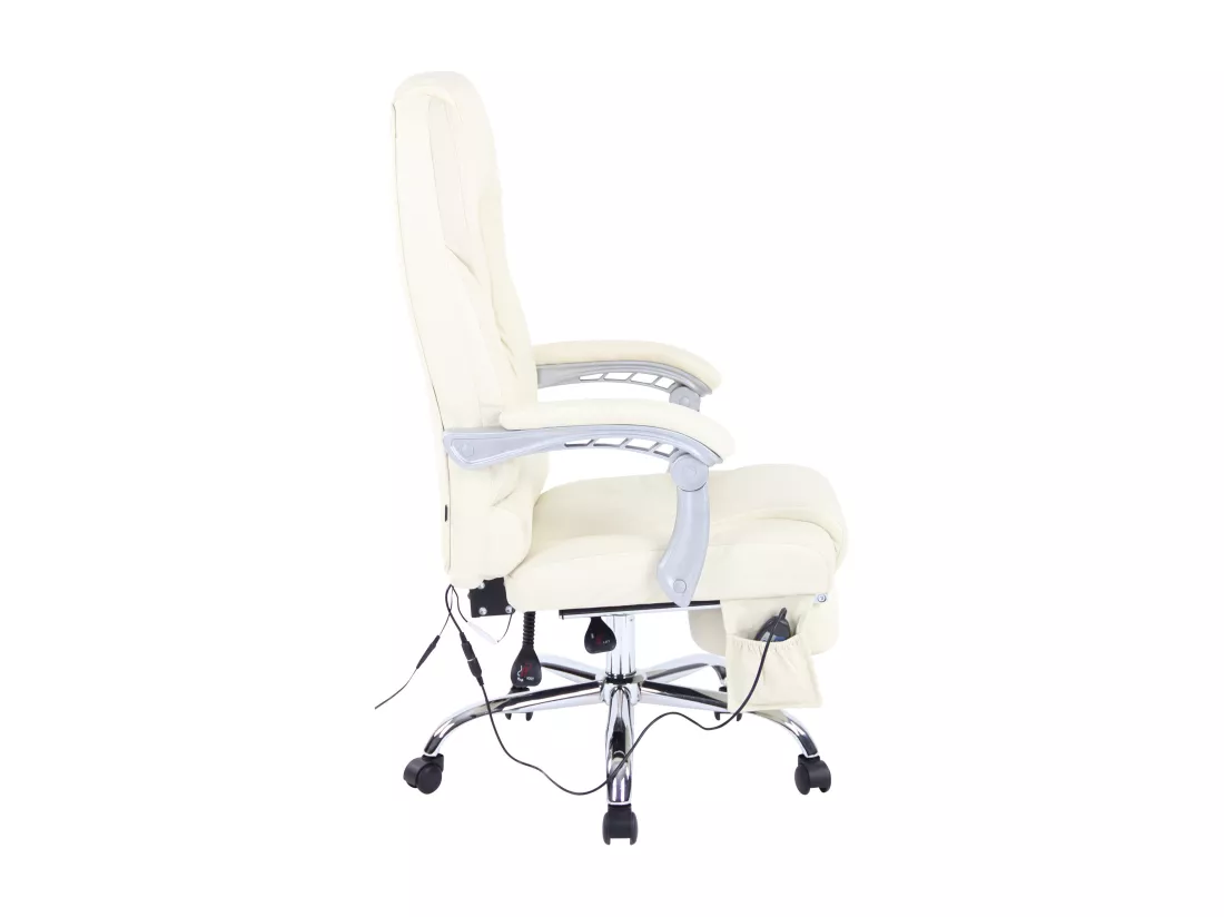 Chaise de bureau - Véritable cuir - Crème - Pacific