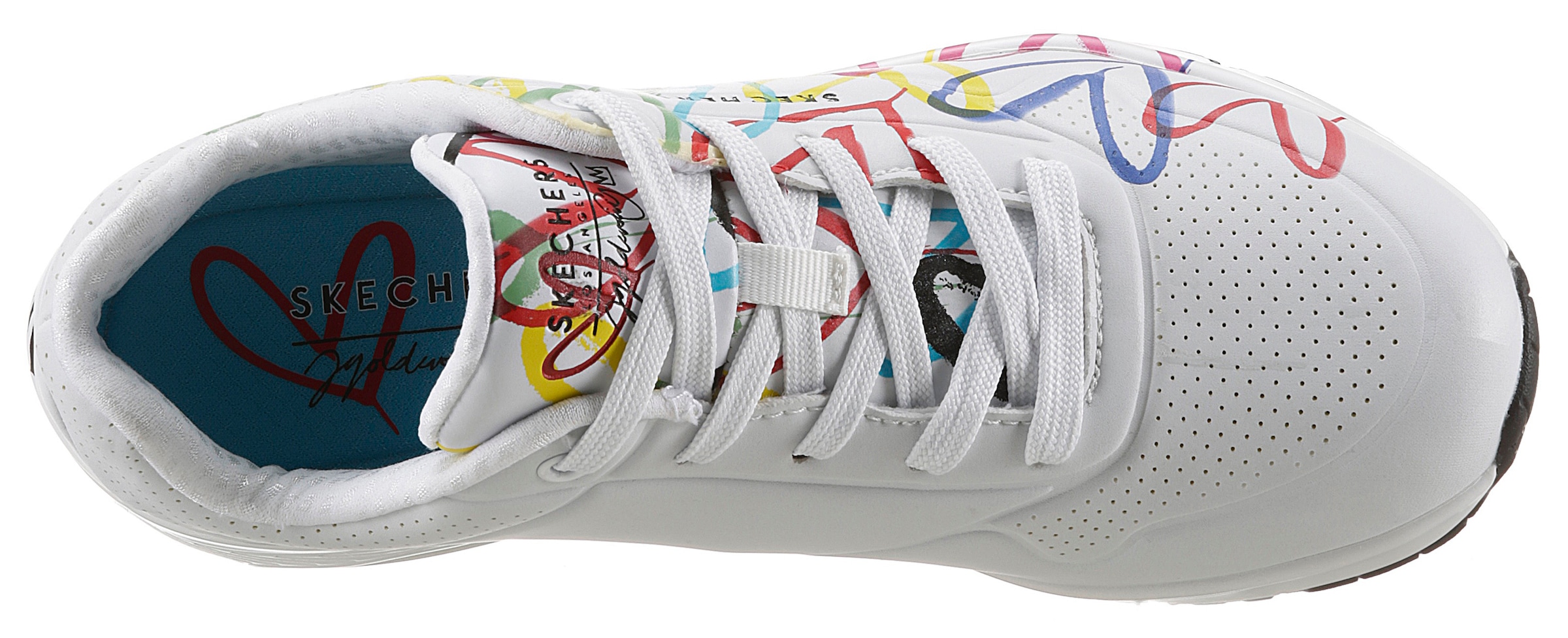 Skechers Wedgesneaker »UNO-SPREAD THE LOVE«  Freizeitschuh, Halbschuh, Schnürschuh mit coolem Graffiti-Print