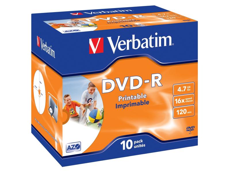 Verbatim DVD-R 4.7 GB, Jewelcase (10 Stück) 10er Pack DVD-Rohlinge
