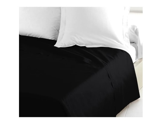LOVELY HOME - Drap plat 100% coton 180x290 cm noir