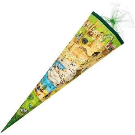 Nestler Schultüte Zootag, Tüllverschluss, 6 eckig, 85 cm
