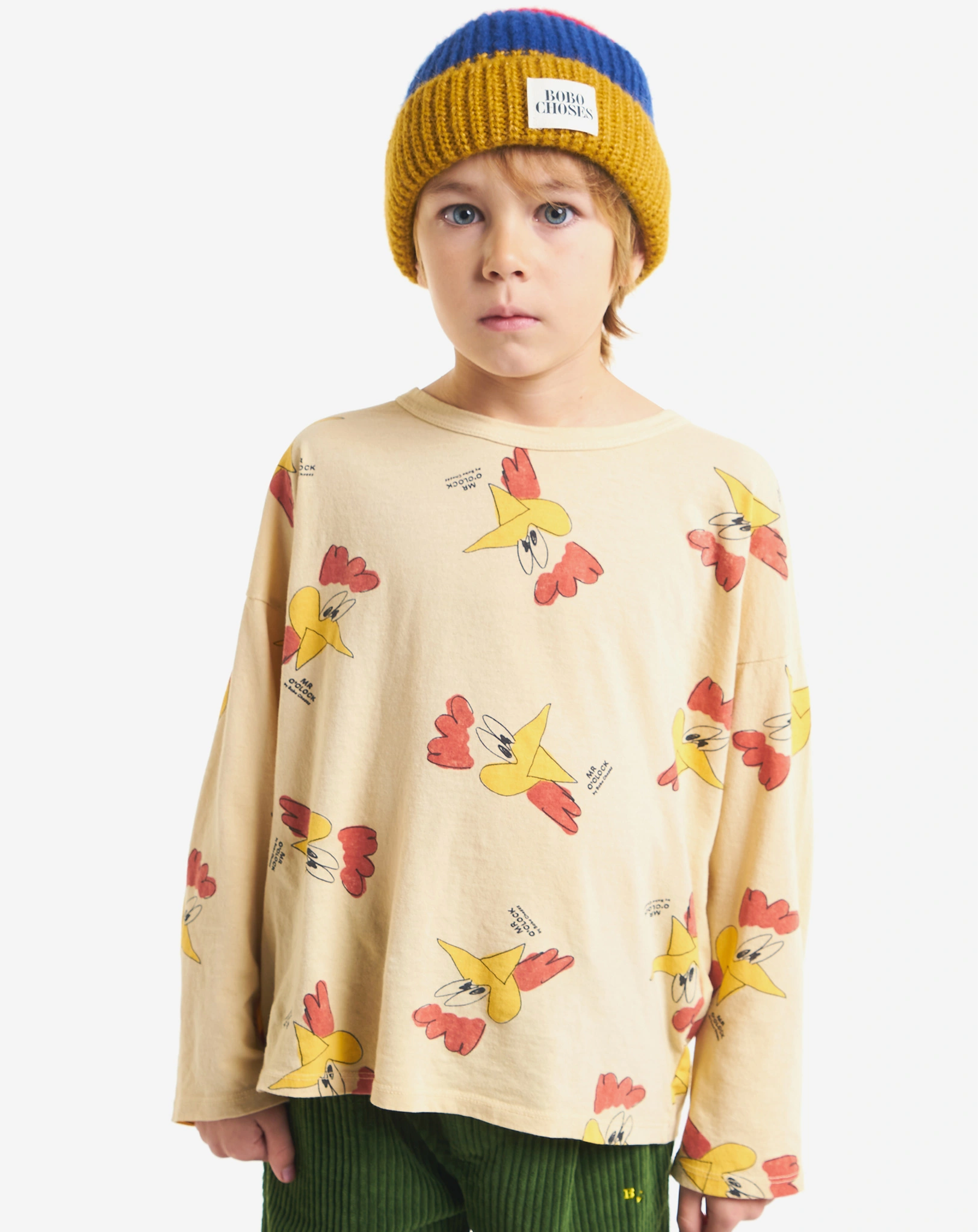 Langarmshirt MR O'CLOCK AOP in beige