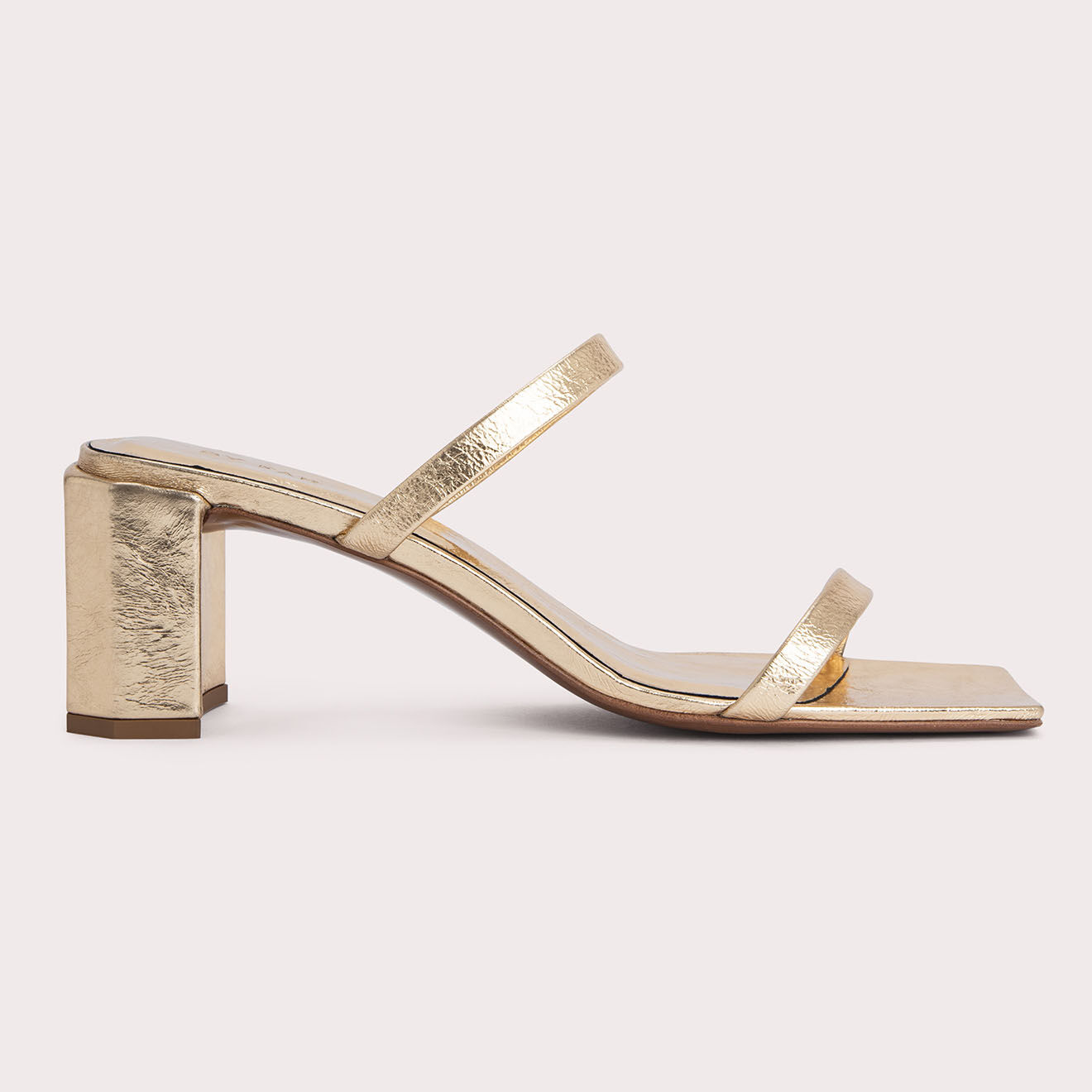 By Far Mules en Cuir Tanya dorées - Talon 6 cm