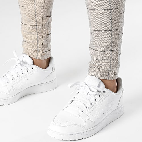 Pantalon à Carreaux Beige