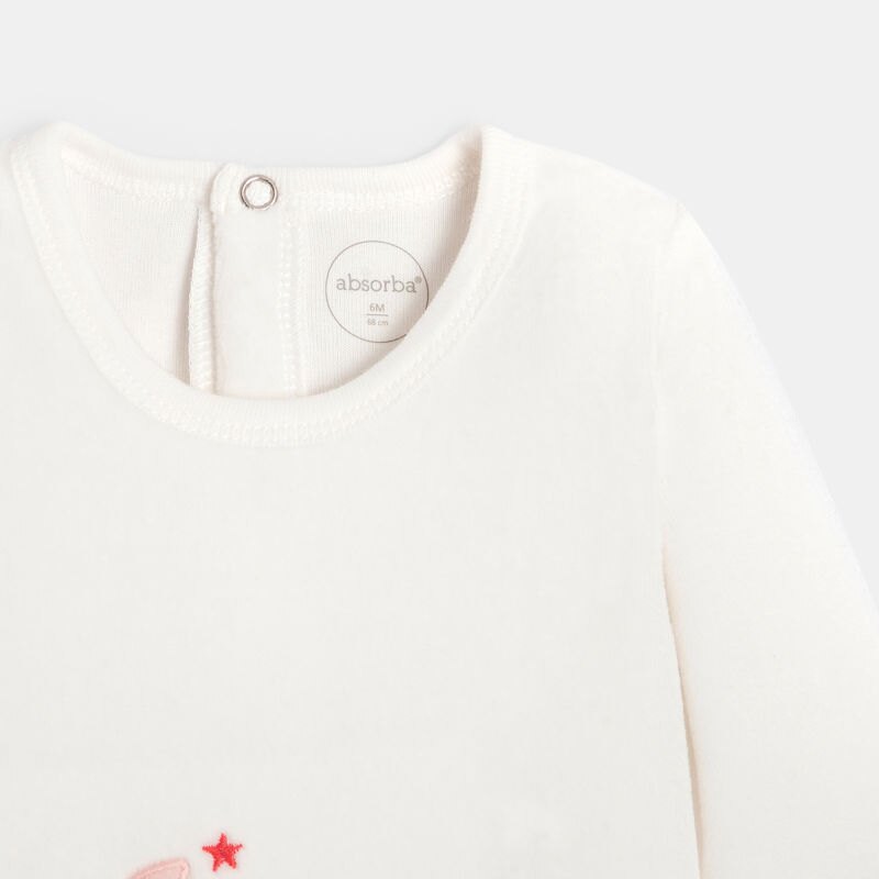Pyjama bébé en velours rose Absorba Rose
