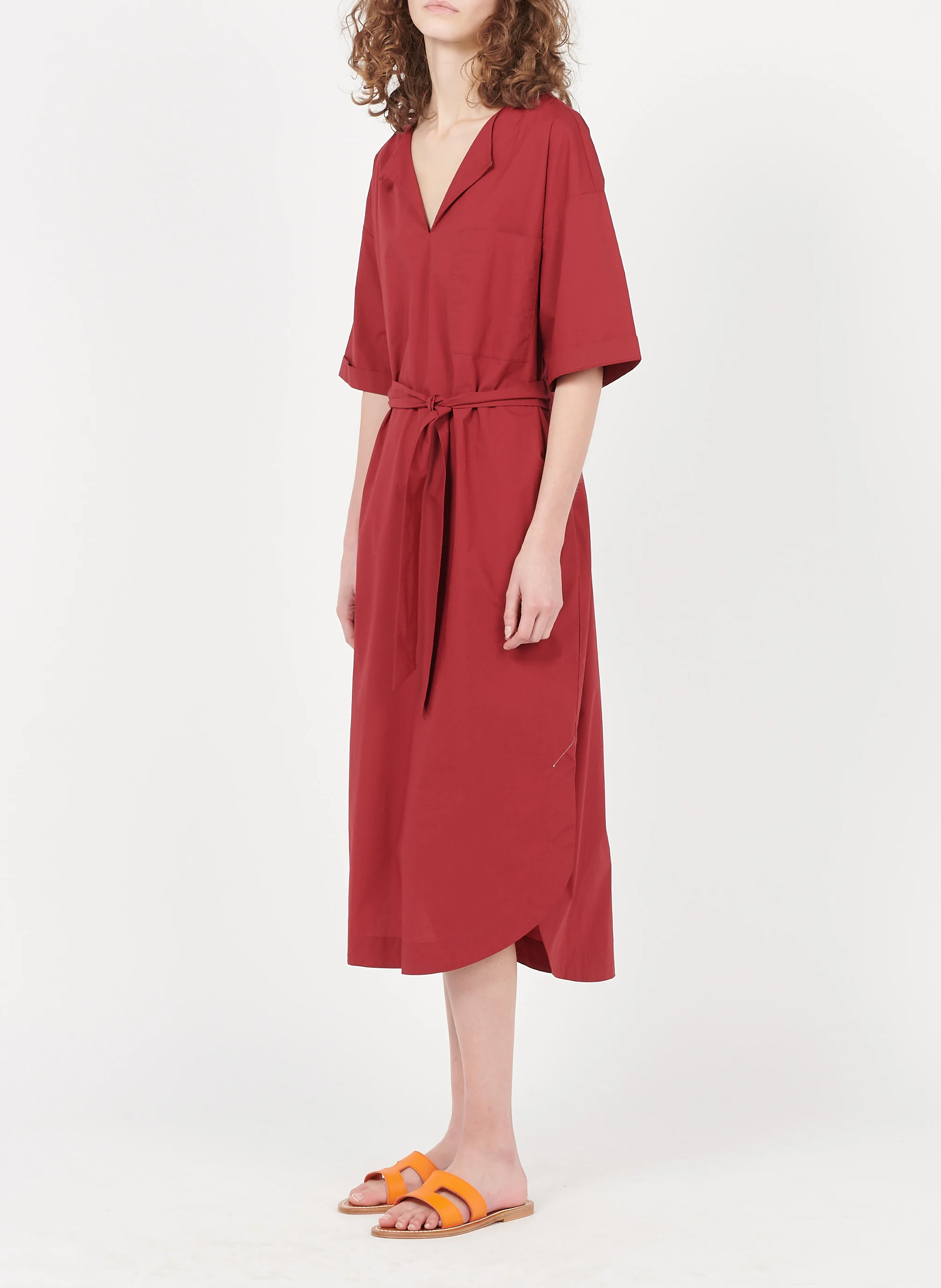 BEMA - Robe midi col rond ample en coton | Violet